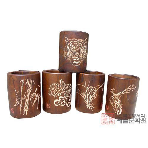 붓통-물푸래목-음각작품